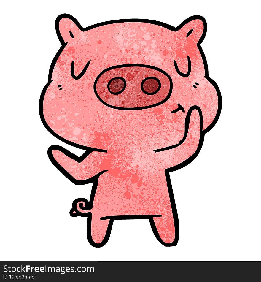 cartoon content pig. cartoon content pig