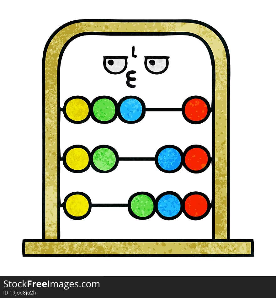 Retro Grunge Texture Cartoon Abacus