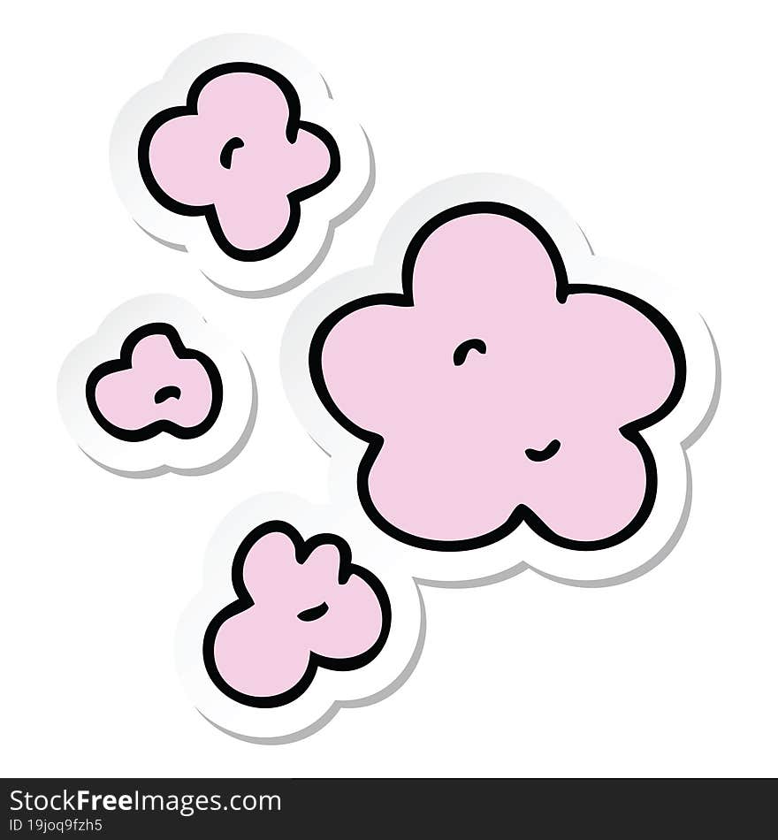 sticker of a quirky hand drawn cartoon clouds