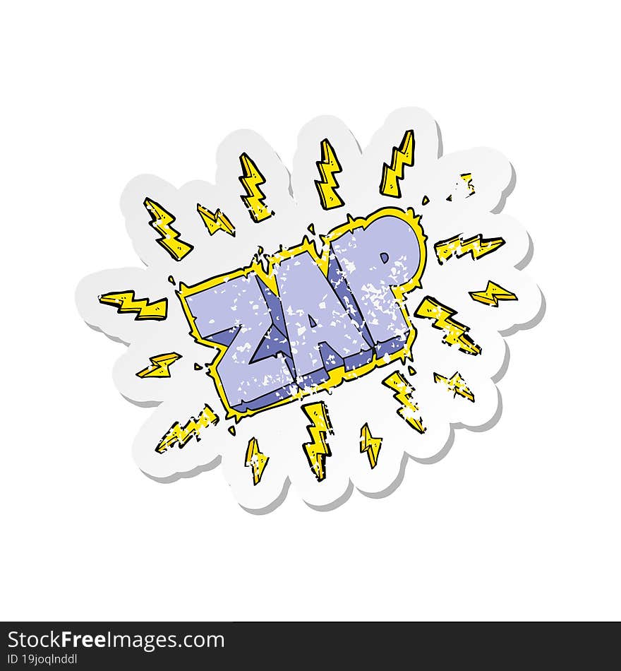 retro distressed sticker of a cartoon zap symbol