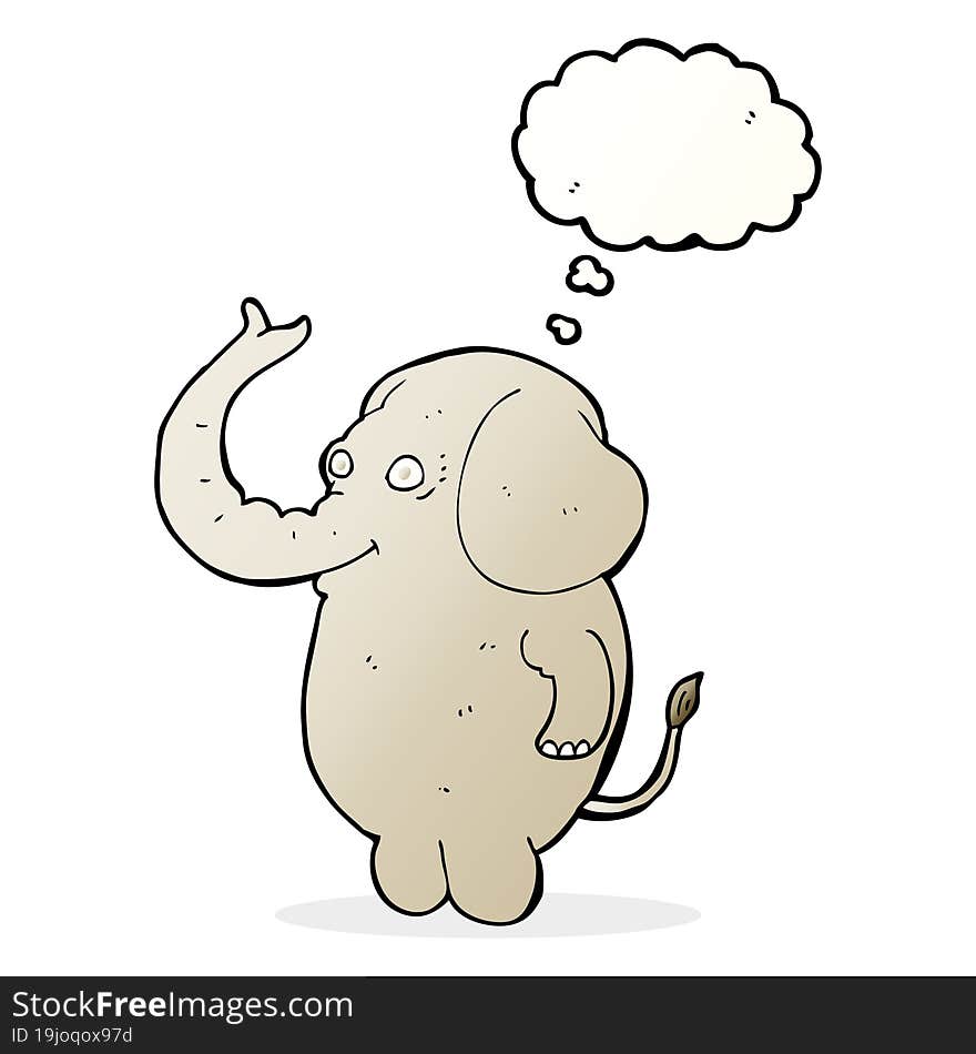 cartoon funny elephant with thought bubble