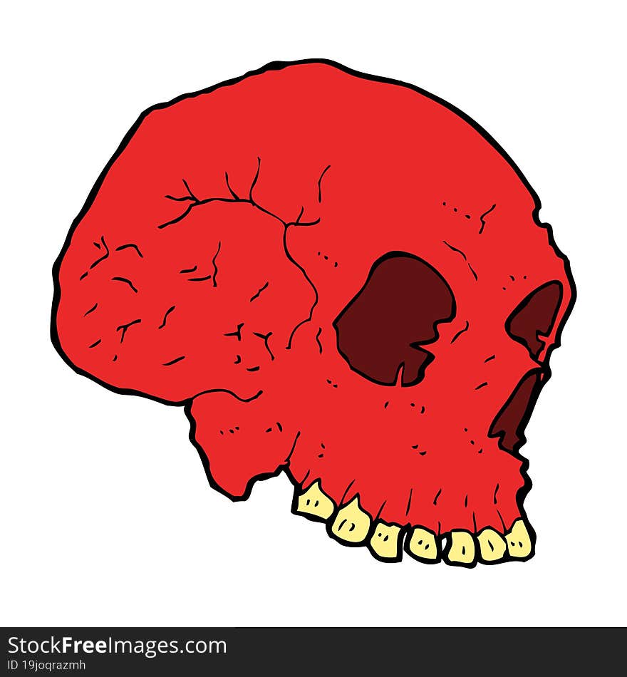 cartoon spooky skull