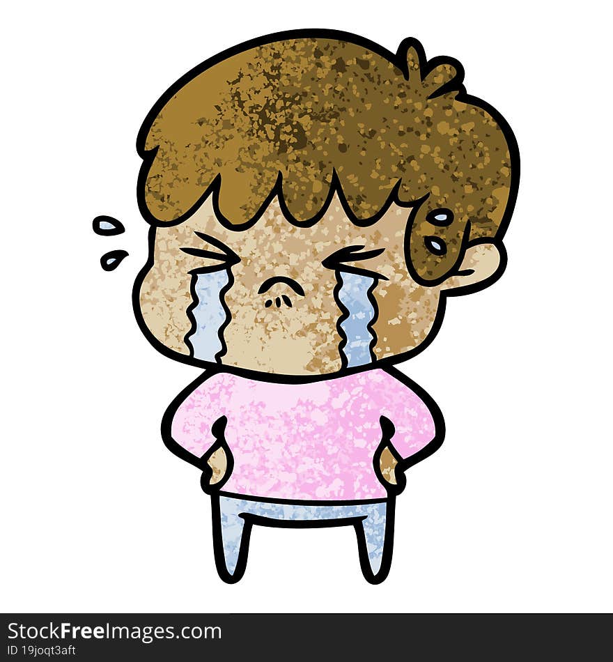 cartoon boy crying. cartoon boy crying