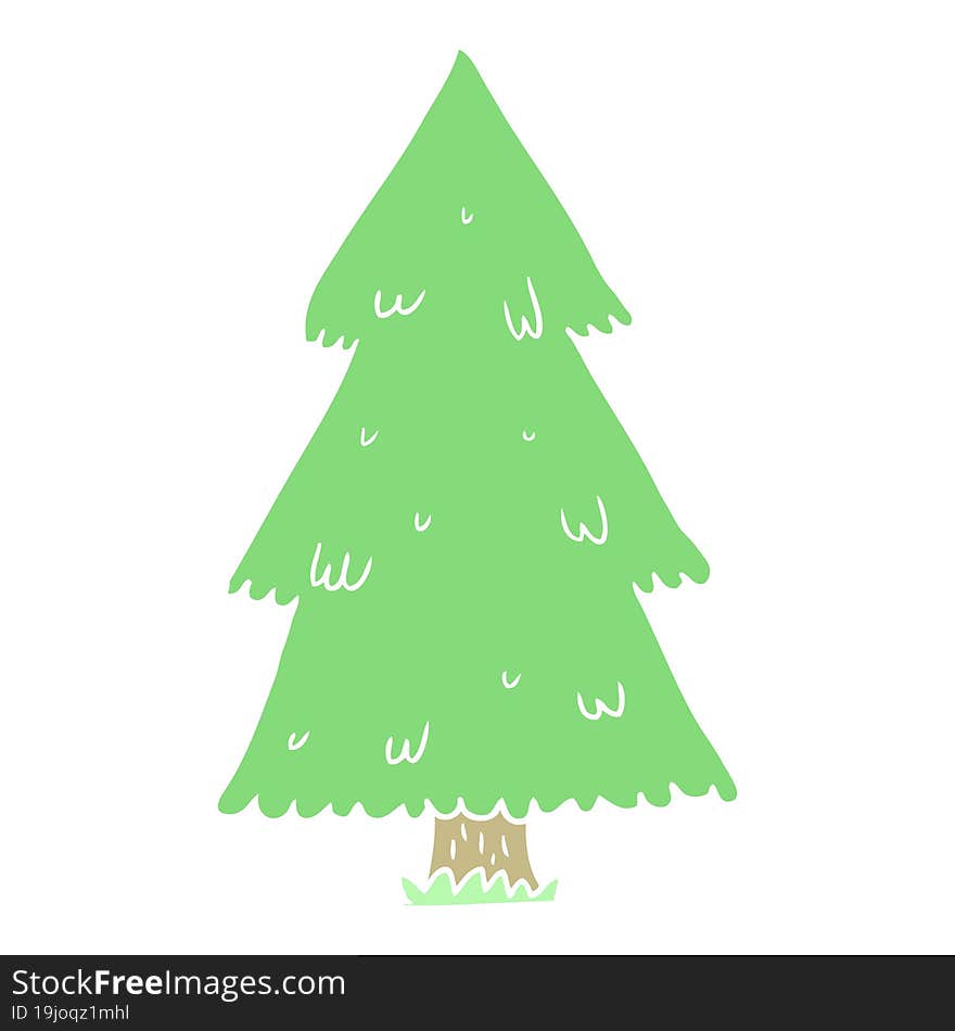 flat color style cartoon christmas tree