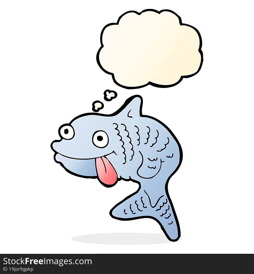 cartoon fish with thought bubble