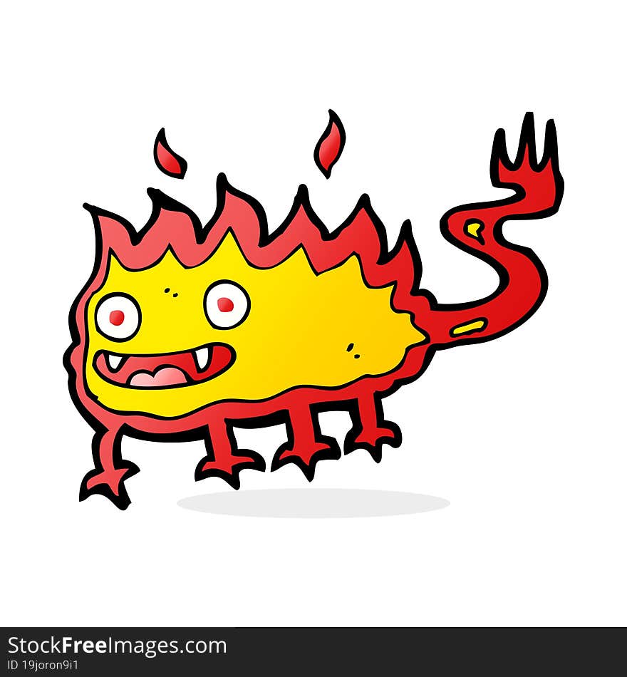 cartoon little fire demon