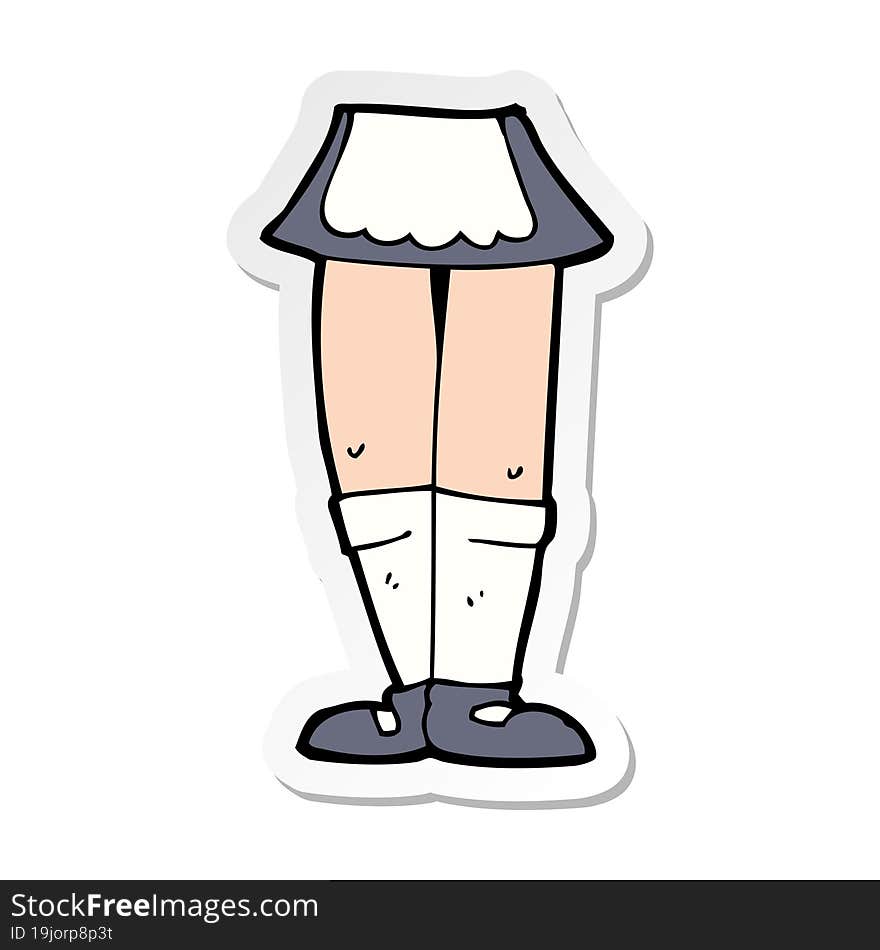 sticker of a cartoon female legs