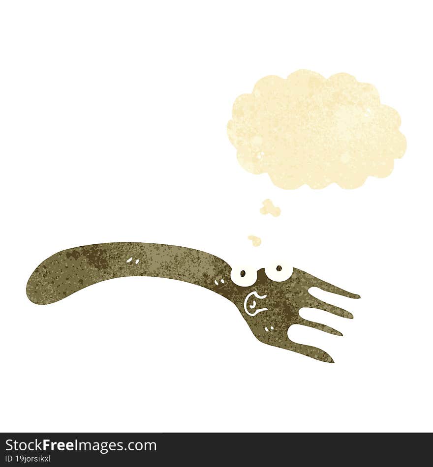 cartoon fork with thought bubble