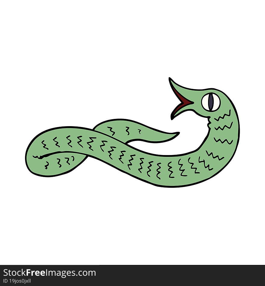 cartoon doodle medieval snake