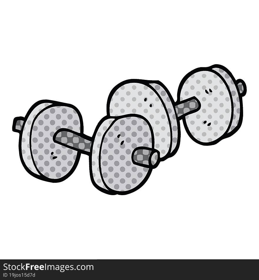 comic book style cartoon pair of dumbbells