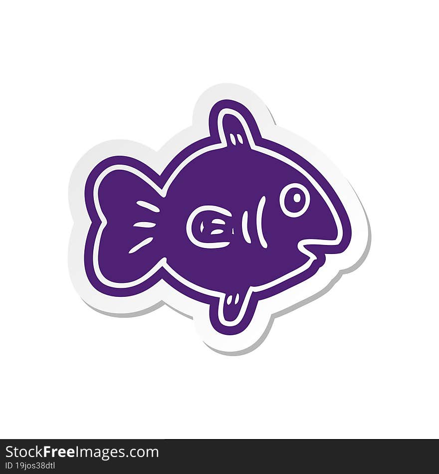 cartoon sticker of a marine fish