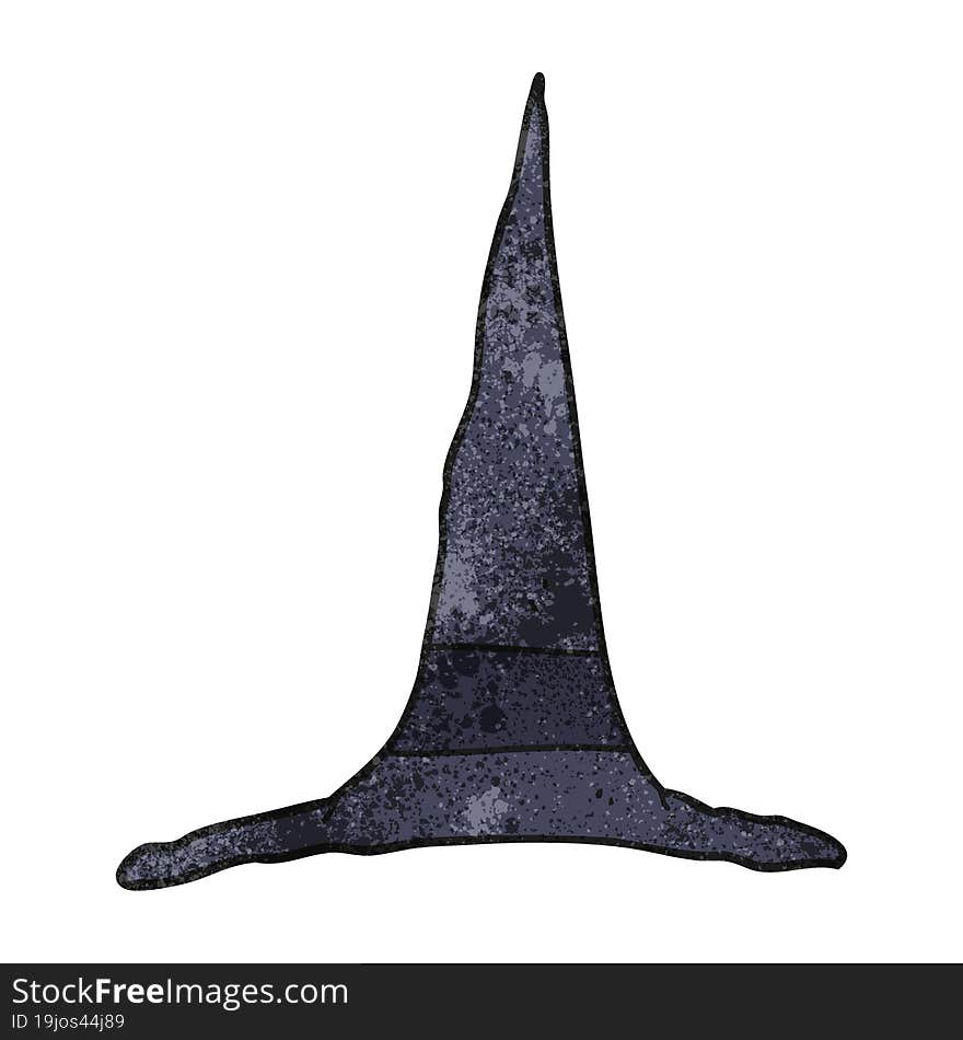 freehand textured cartoon witch hat