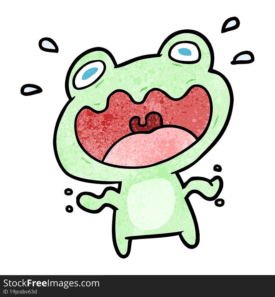 cute cartoon frog frightened. cute cartoon frog frightened