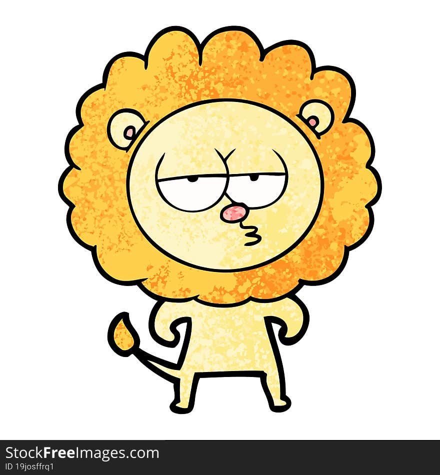 cartoon bored lion. cartoon bored lion