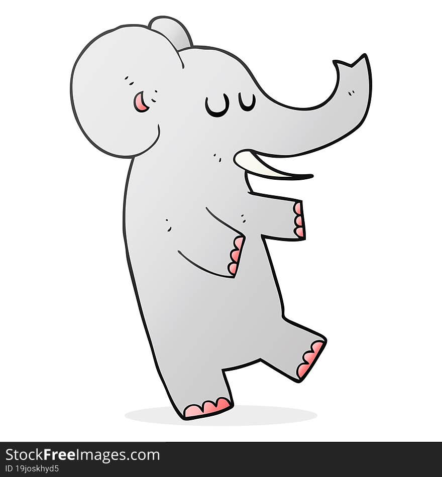 freehand drawn cartoon dancing elephant