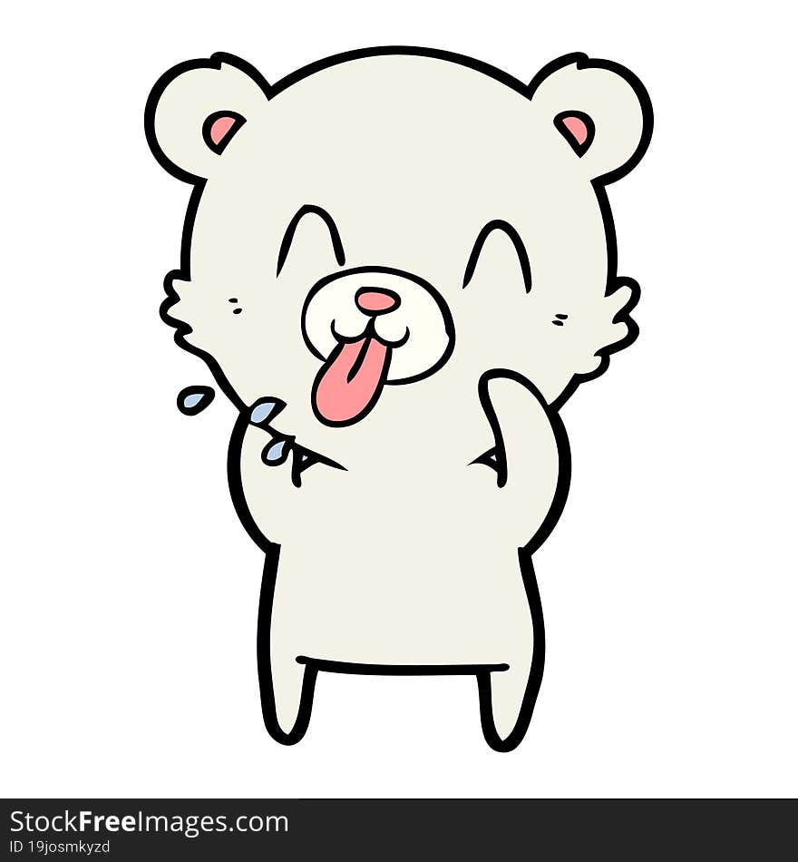 rude cartoon polar bear sticking out tongue. rude cartoon polar bear sticking out tongue