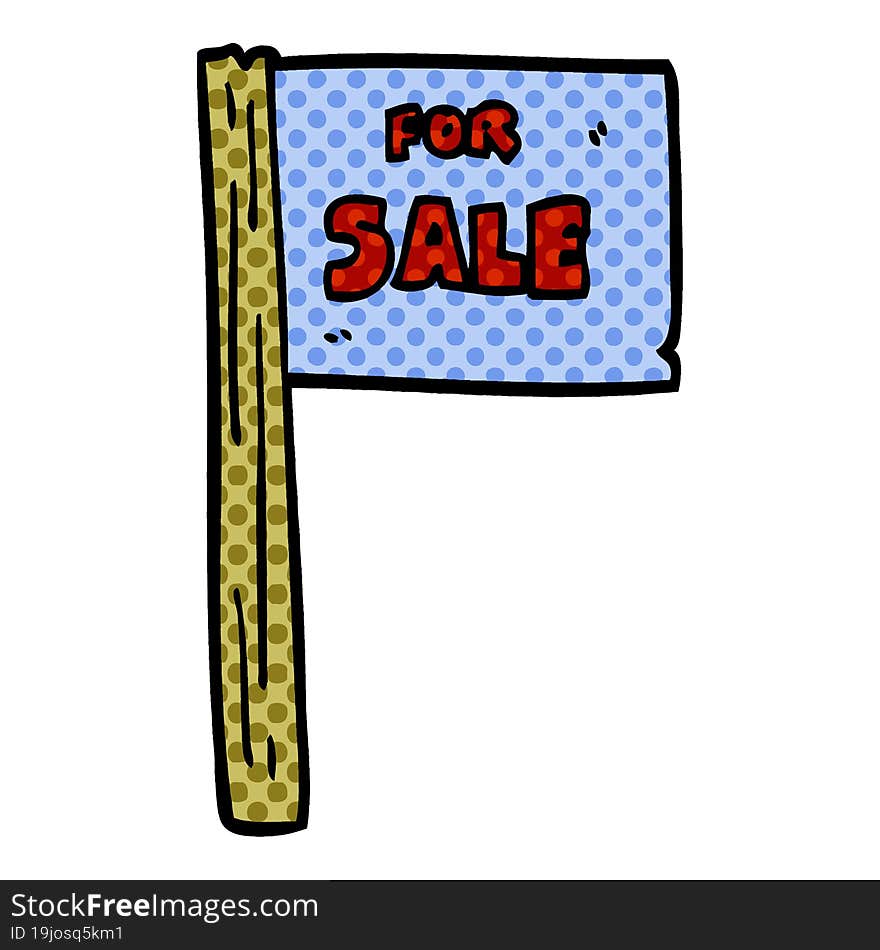 cartoon doodle sale sign