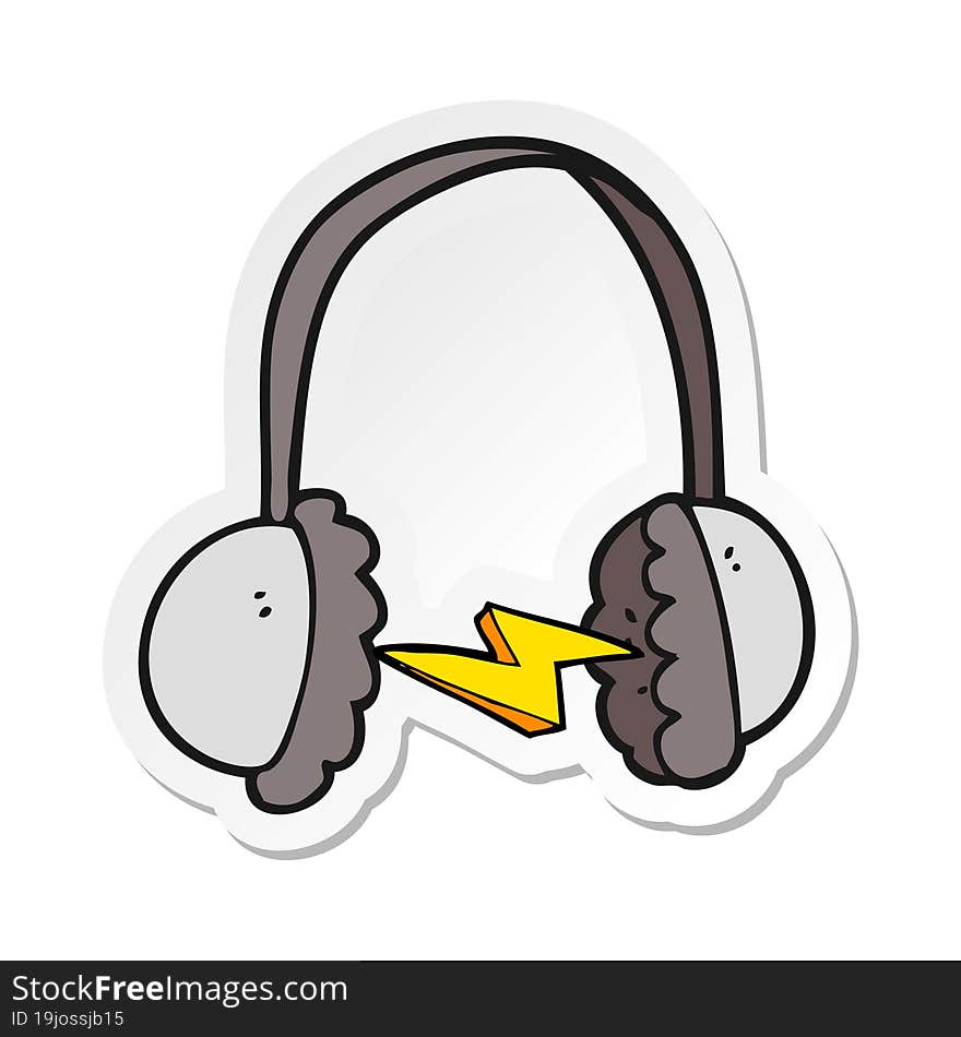 sticker of a cartoon headphones