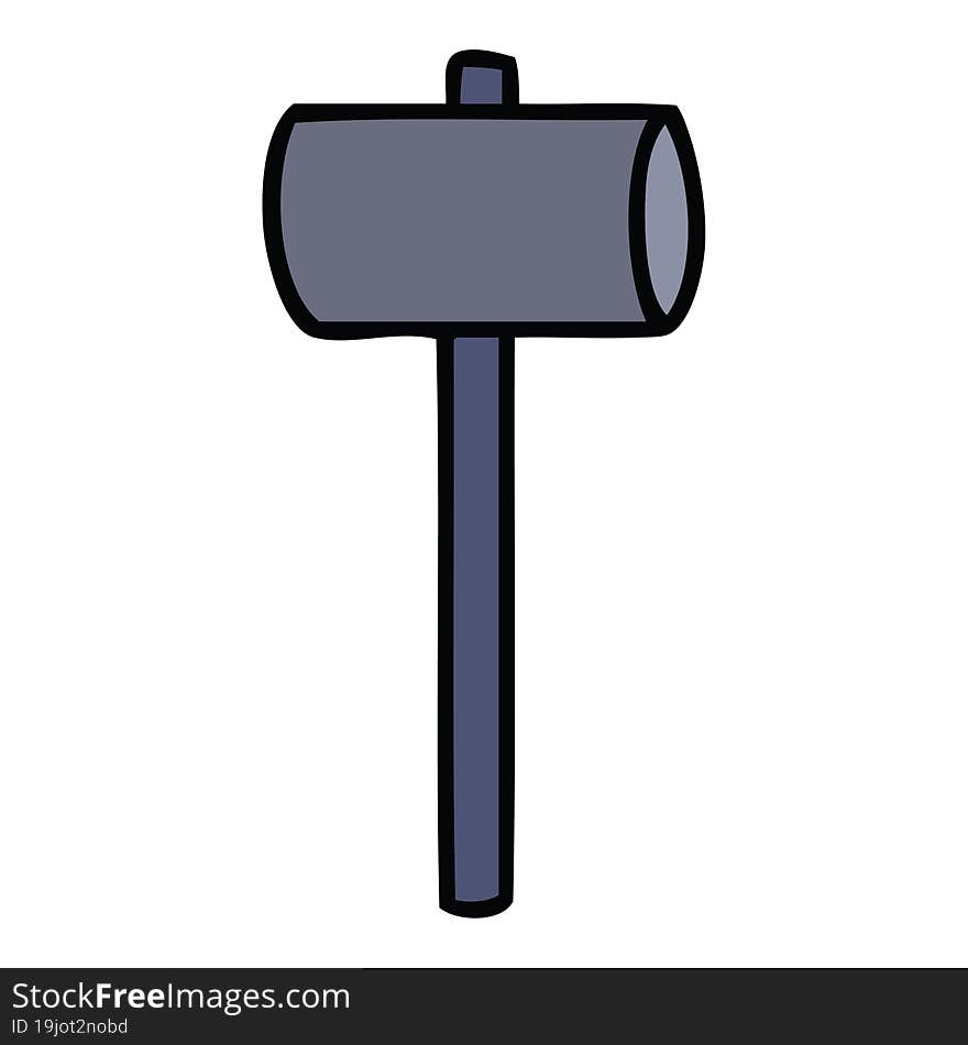 hand drawn cartoon doodle of a mallet