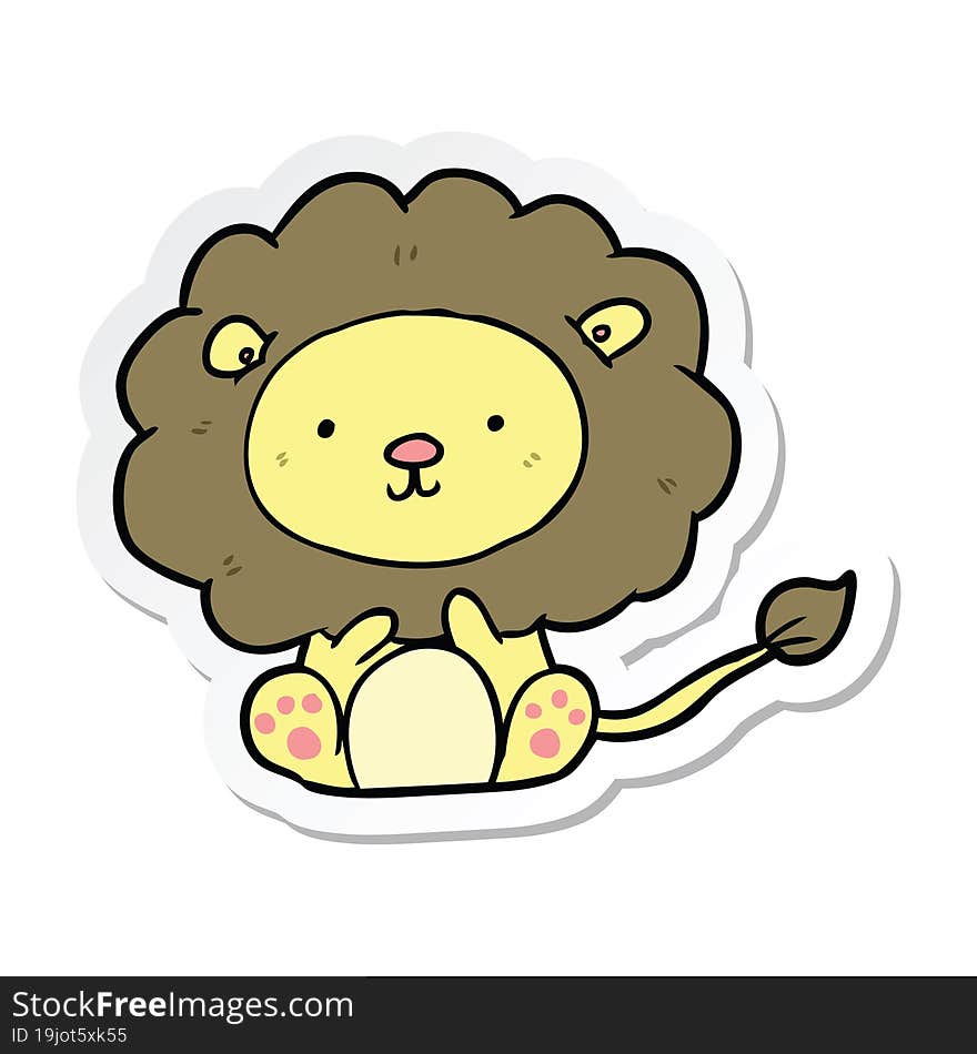 sticker of a cartoon lion