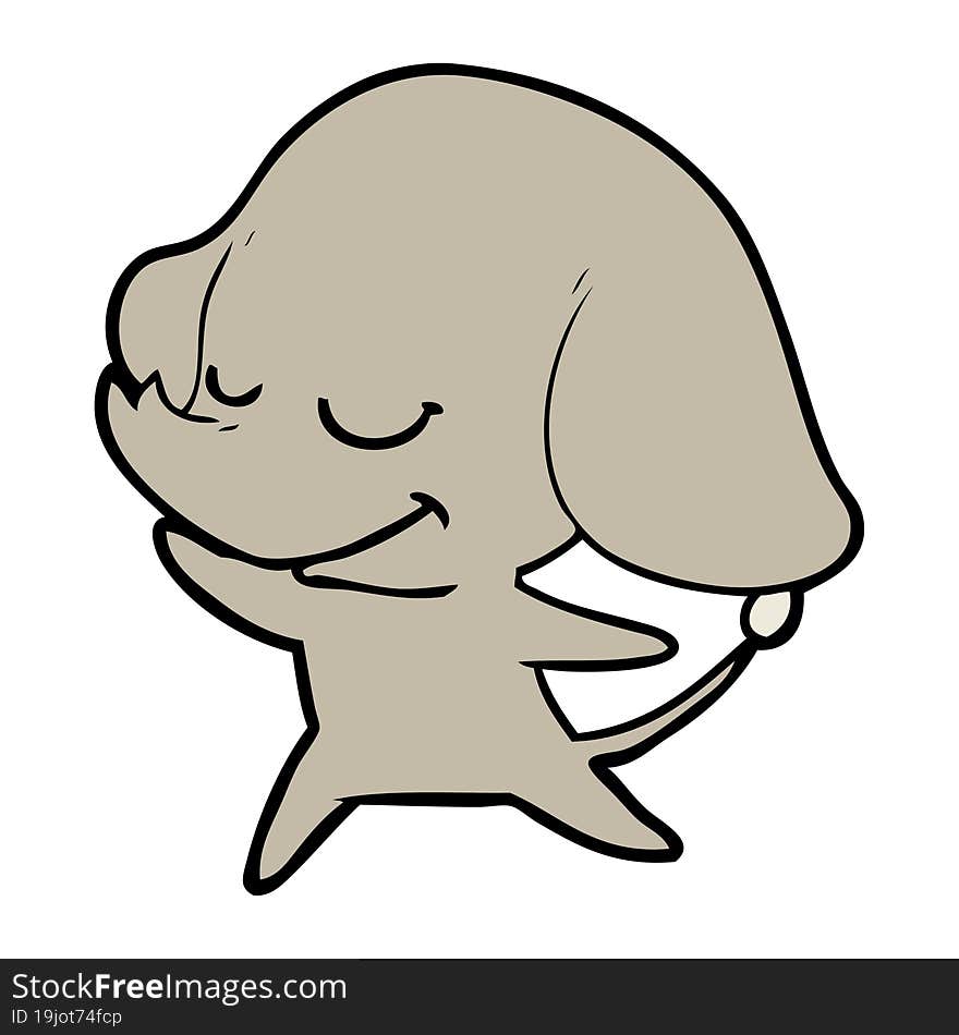 cartoon smiling elephant. cartoon smiling elephant