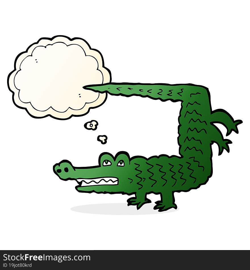 Cartoon Crocodile With Thought Bubble