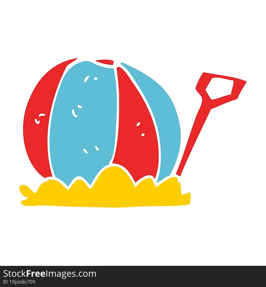 cartoon doodle beachball and spade