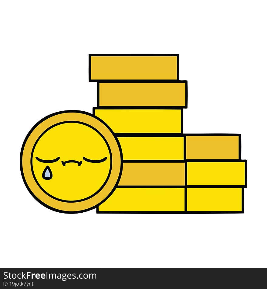 cute cartoon of a coins. cute cartoon of a coins