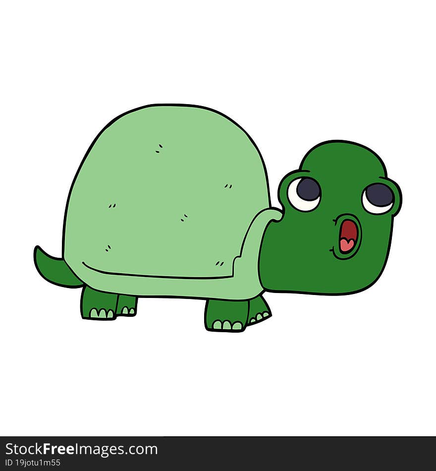 cartoon doodle shocked turtle