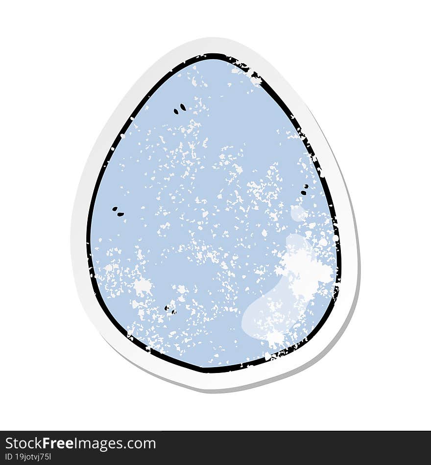 distressed sticker of a cartoon egg