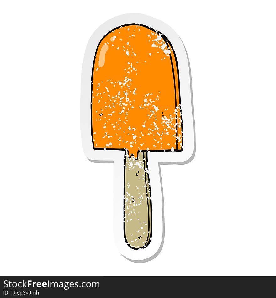 distressed sticker of a cartoon lollipop