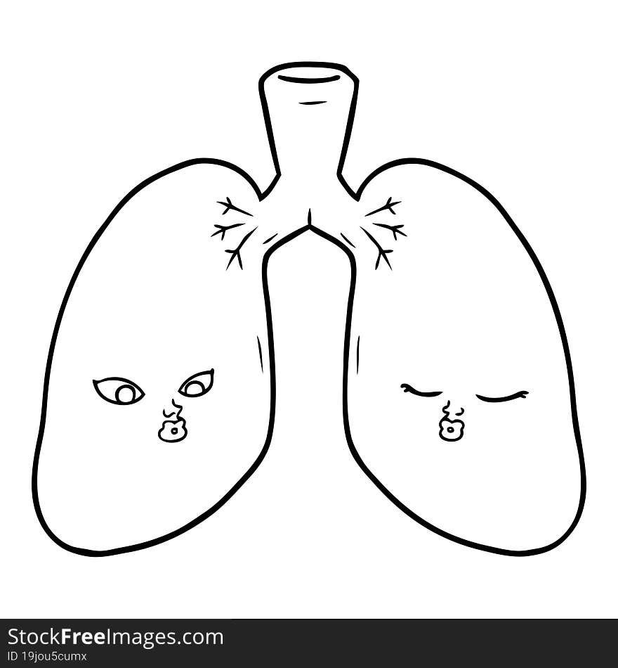 cartoon lungs. cartoon lungs