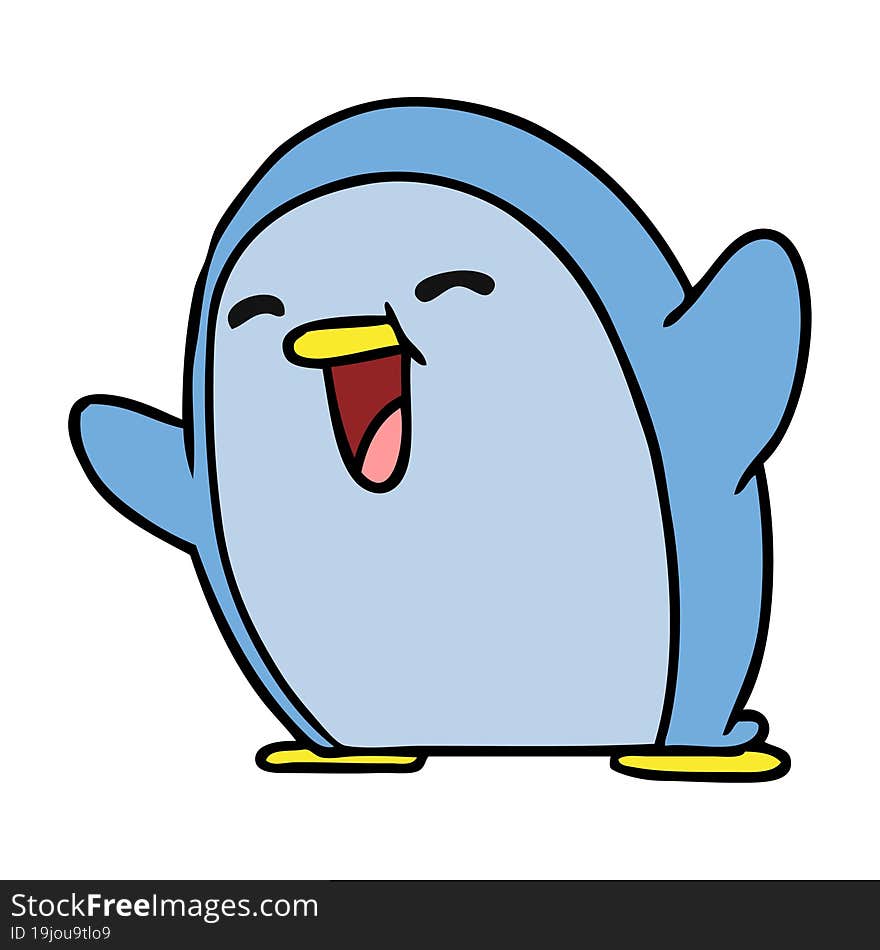 Cartoon Kawaii Of A Cute Penguin