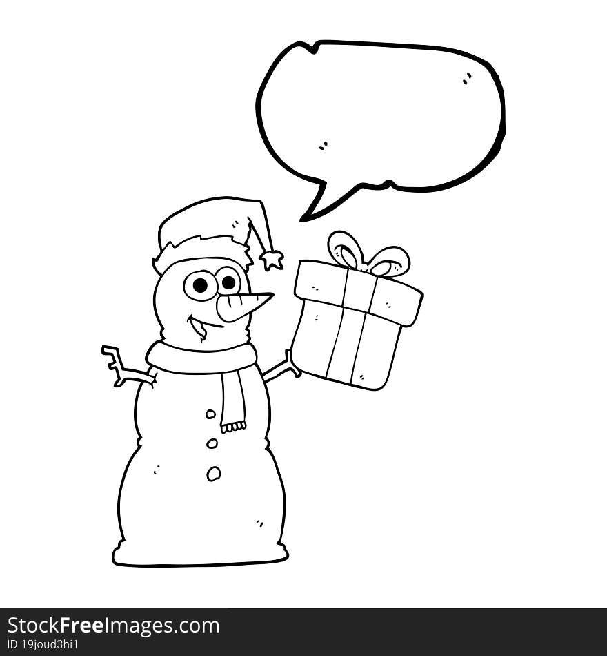 Speech Bubble Cartoon Snowman