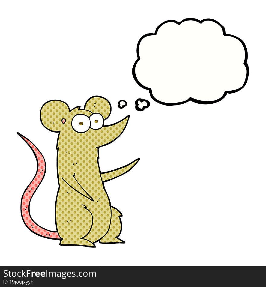 thought bubble cartoon mouse in love