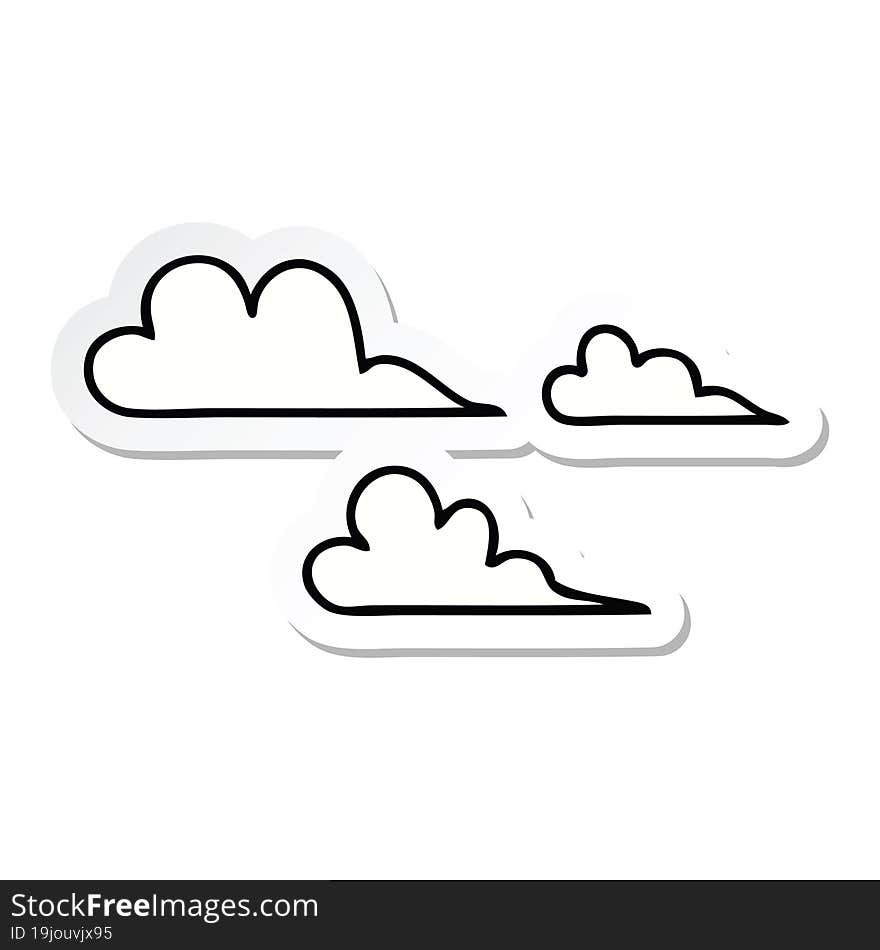 Sticker Of A Cute Cartoon Cloud