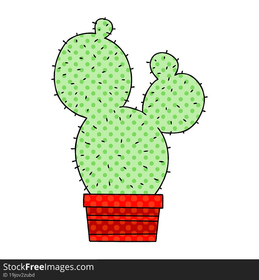 quirky comic book style cartoon cactus