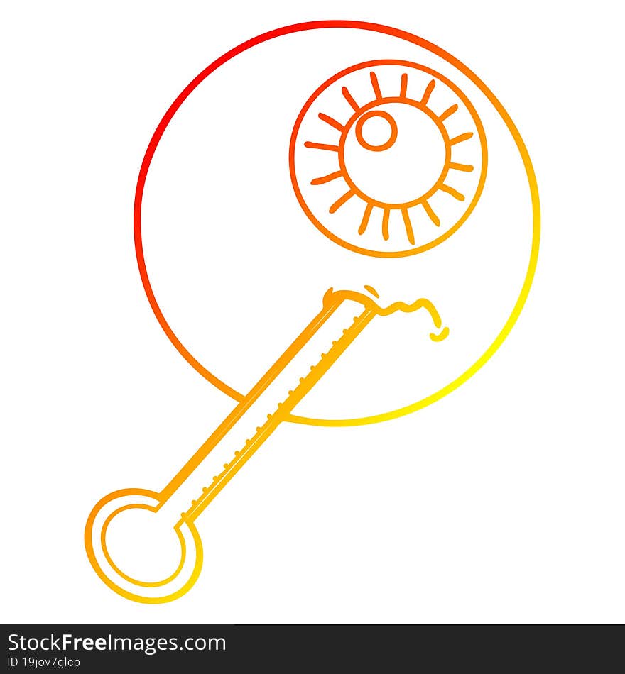 warm gradient line drawing cartoon ill eyeball