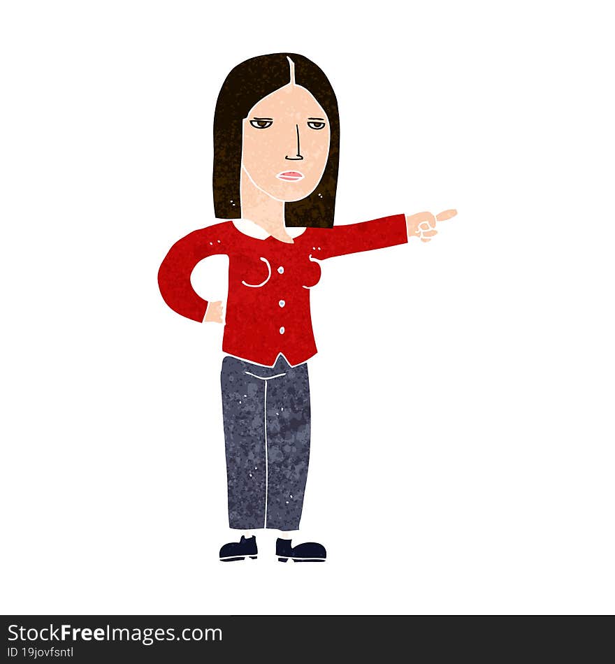 cartoon woman pointing