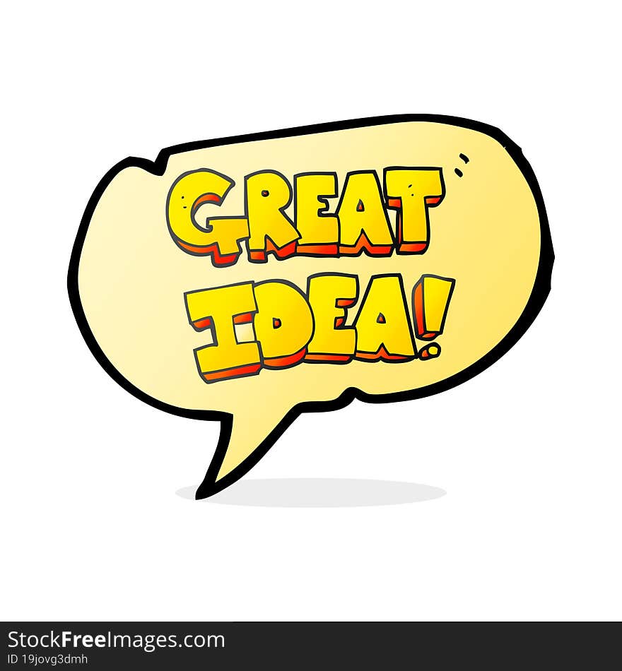 speech bubble cartoon GREAT IDEA symbol