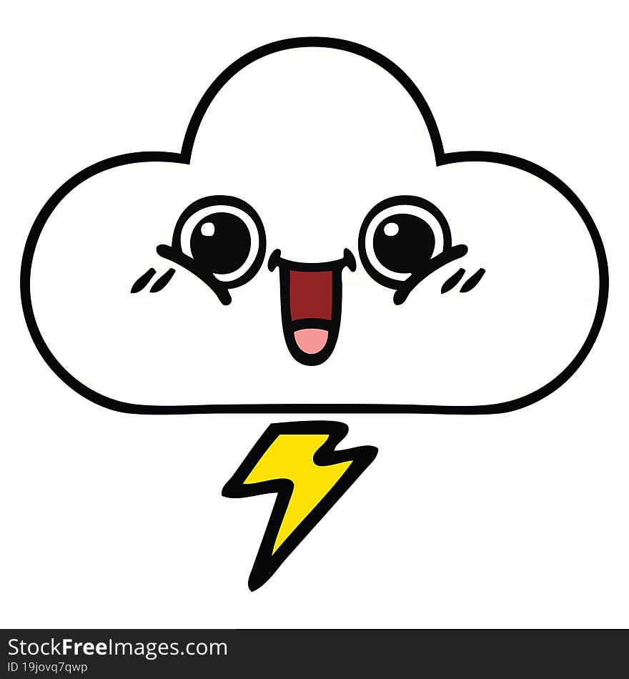 Cute Cartoon Storm Cloud