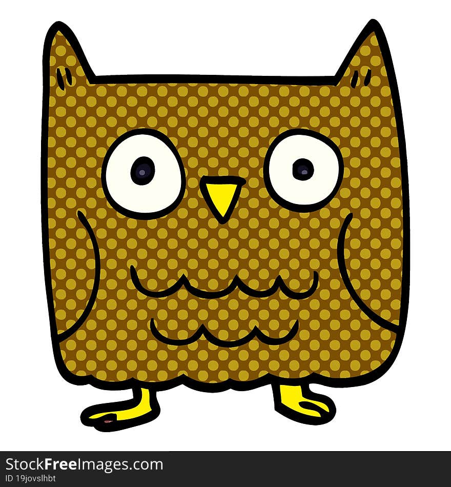 funny cartoon doodle owl