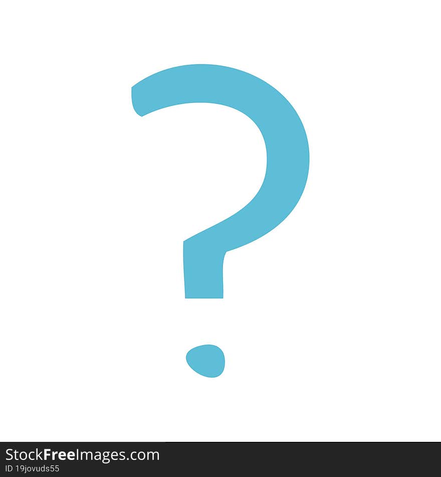 Flat Color Retro Cartoon Question Mark