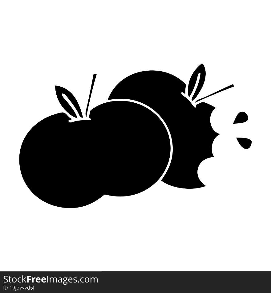 flat symbol juicy apple