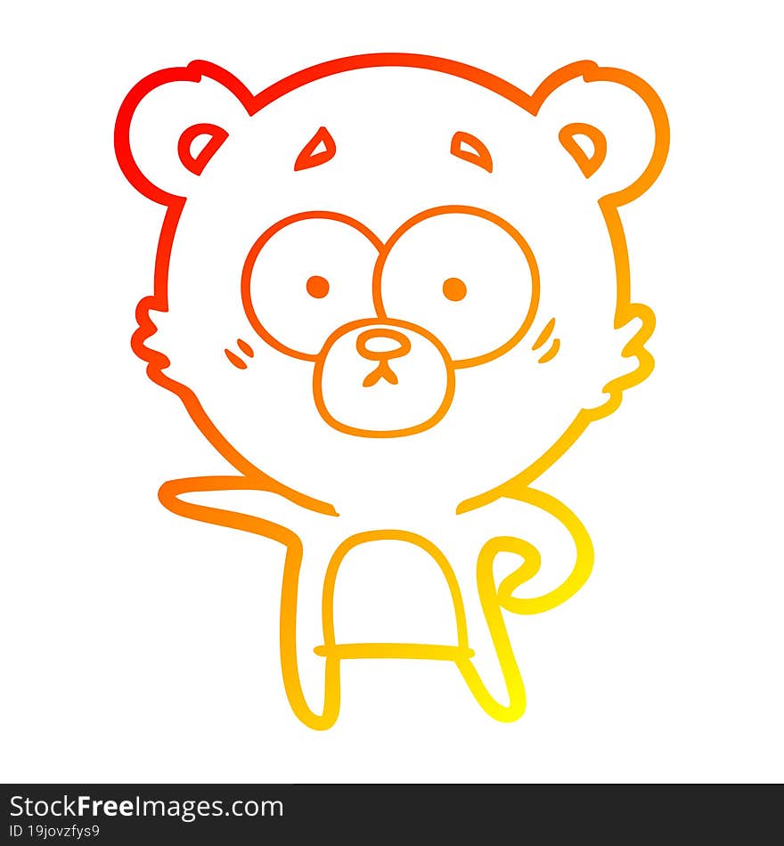 warm gradient line drawing surprised polar bear cartoon