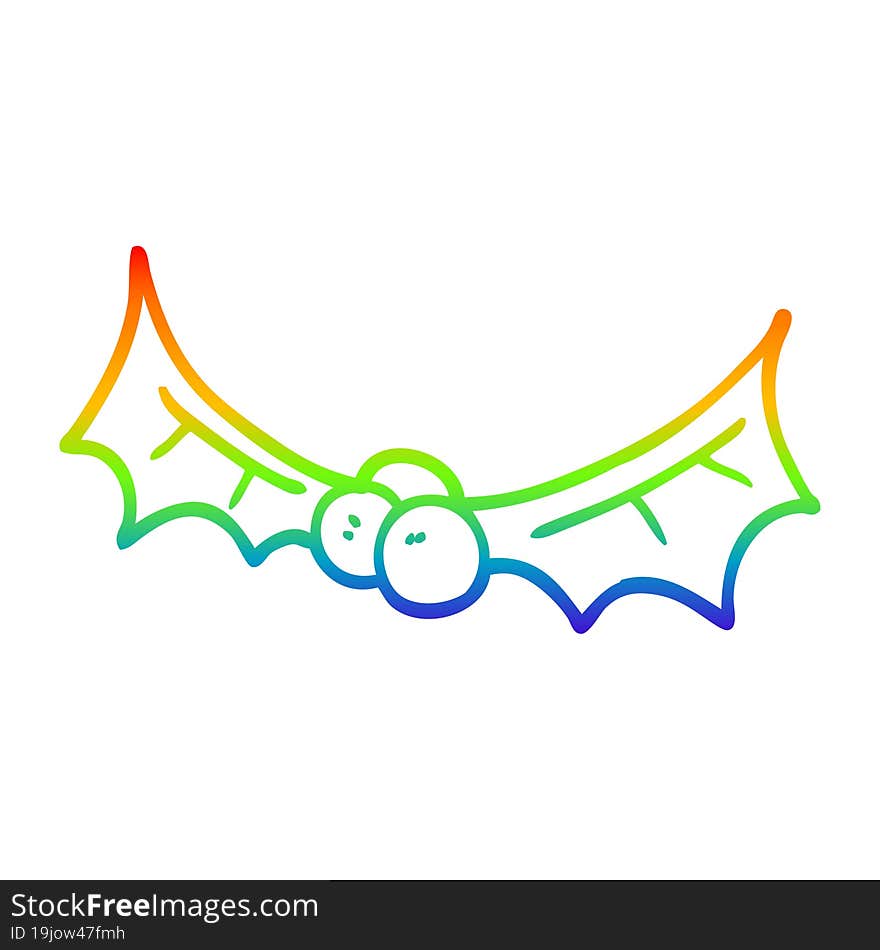 rainbow gradient line drawing cartoon holly