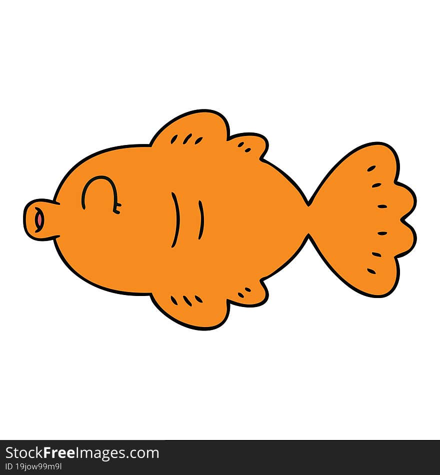 hand drawn quirky cartoon fish. hand drawn quirky cartoon fish