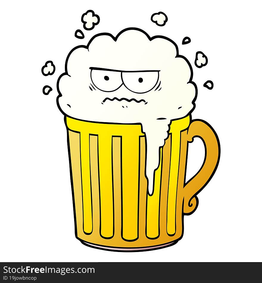 cartoon mug of beer. cartoon mug of beer