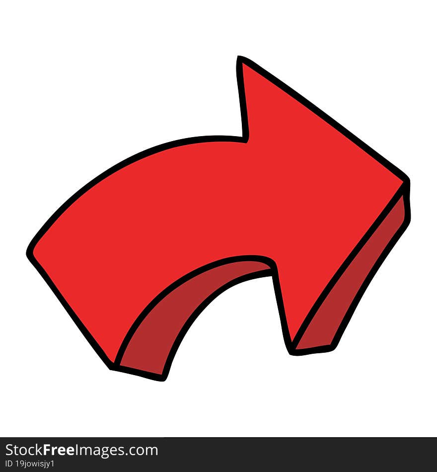 cartoon of a pointing arrow. cartoon of a pointing arrow