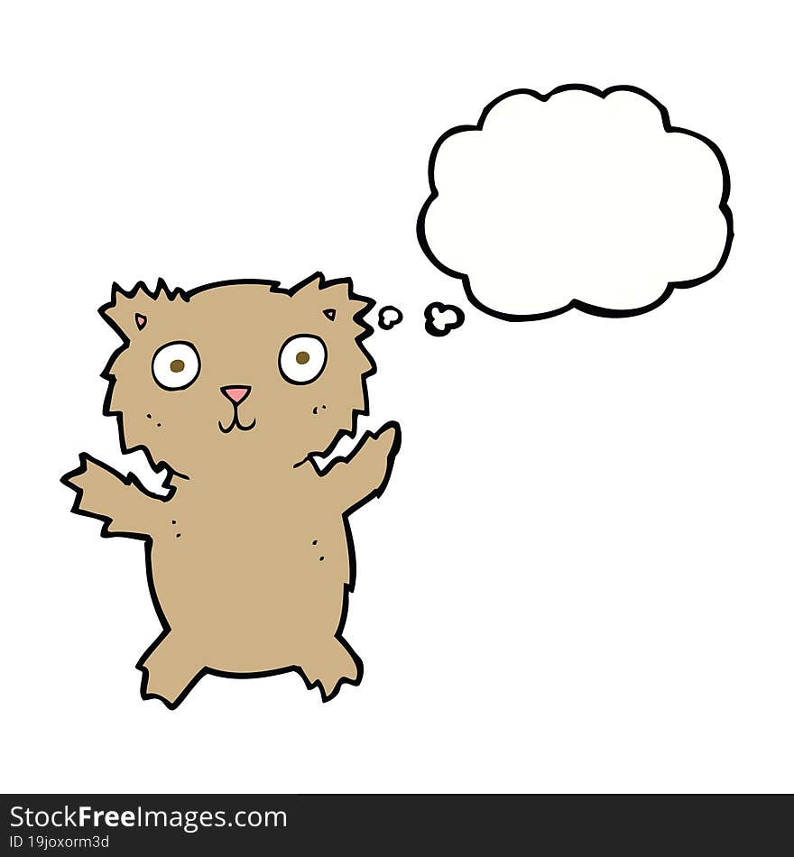 Cartoon Teddy Bear With Thought Bubble